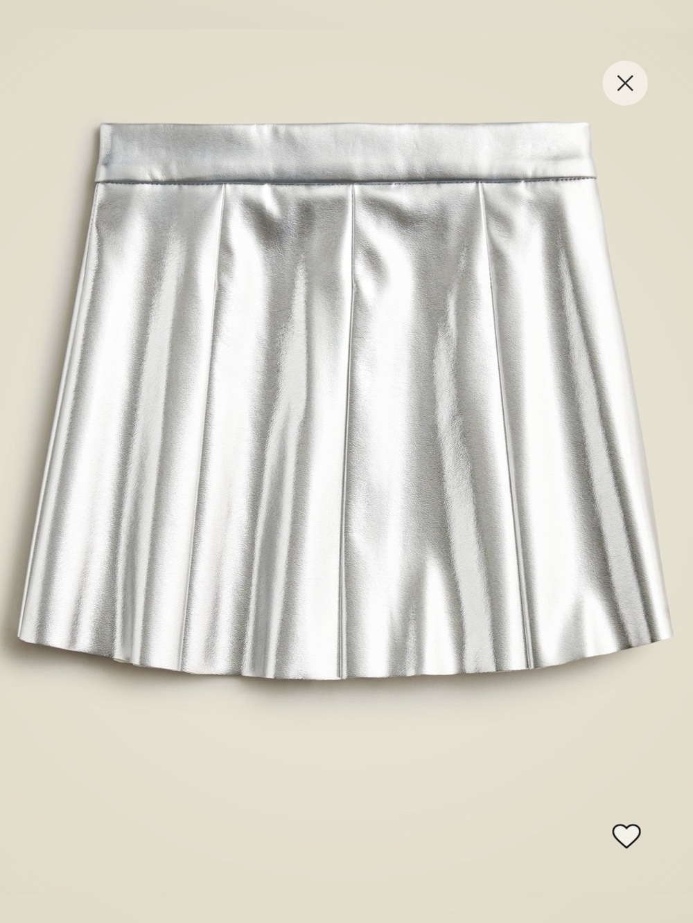 J Crew - Metallic Silver Pleated Mini Skirt